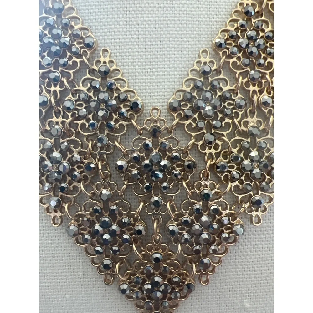 Charming Charlie’s Gold Marcasite Necklace